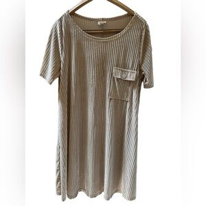 POL ribbed dress beige shimmery and sheer size L